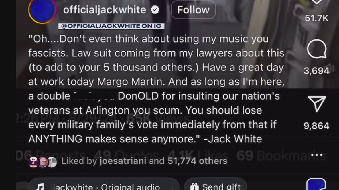 Detroit rocker Jack White triggered over Trump using Seven Nation Army in online ad